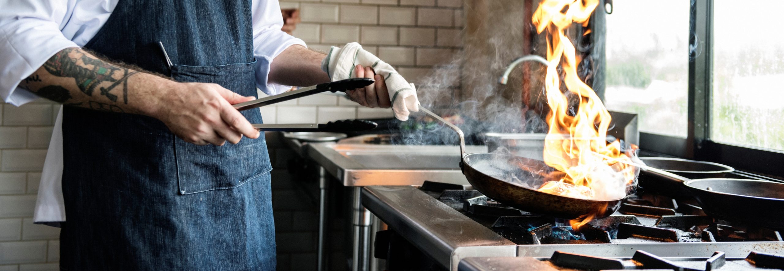 Group of chefs working in the kitchen